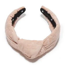 Needlepoint Knotted Headband ~ Blush