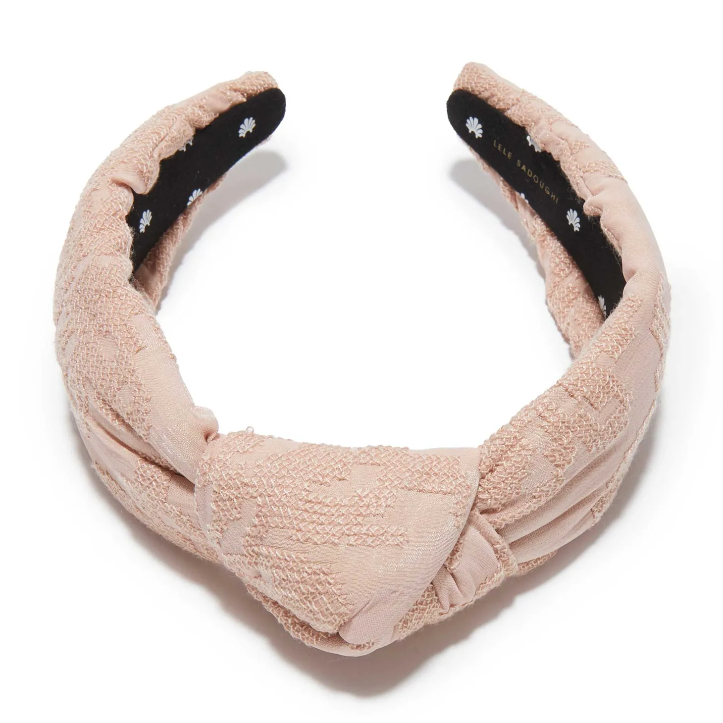 Needlepoint Knotted Headband ~ Blush