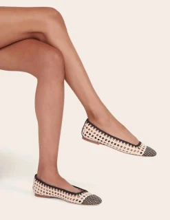 Nell Crochet Ballerina ~ Cream / Espresso
