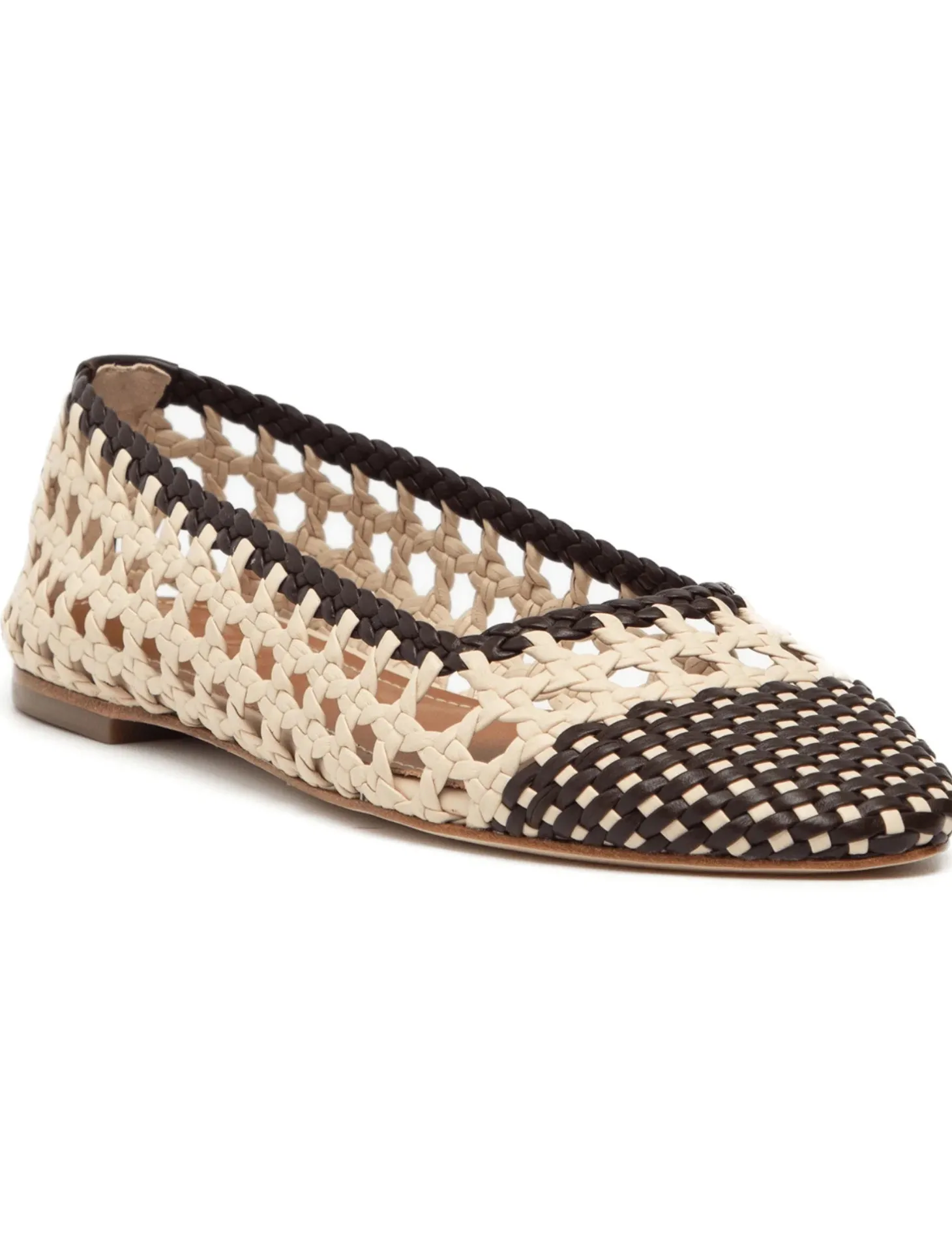 Nell Crochet Ballerina ~ Cream / Espresso
