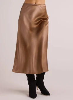 Nora Midi Bias Skirt~ Gold Gradient Print