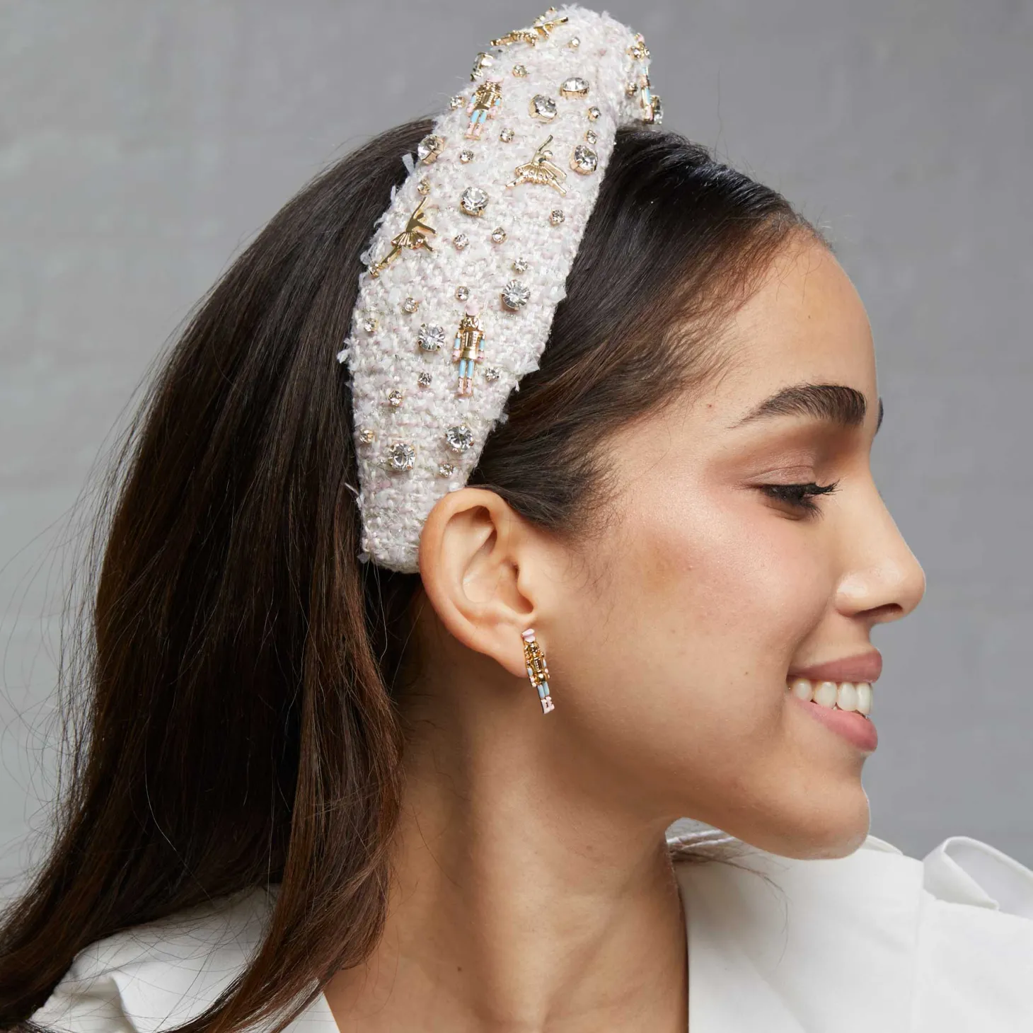 Nutcracker Embellished Knotted Headband ~ Ivory