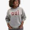 Oversized Oui Sweatshirt ~ Grey Melange