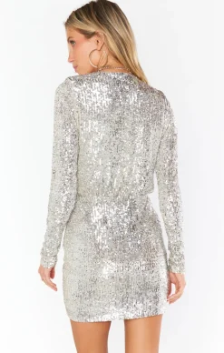 Party Hop Dress ~ Platinum Sequins