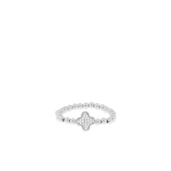 Pave Clover Stretch Ring