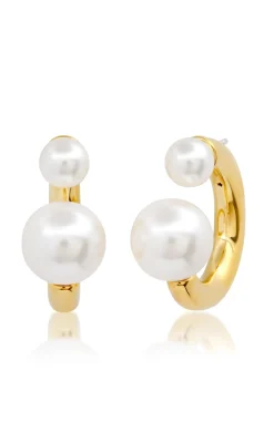Pearl jacket post earrings