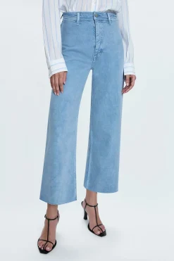 Penny Crop High Rise Wide Leg ~ Frost Blue