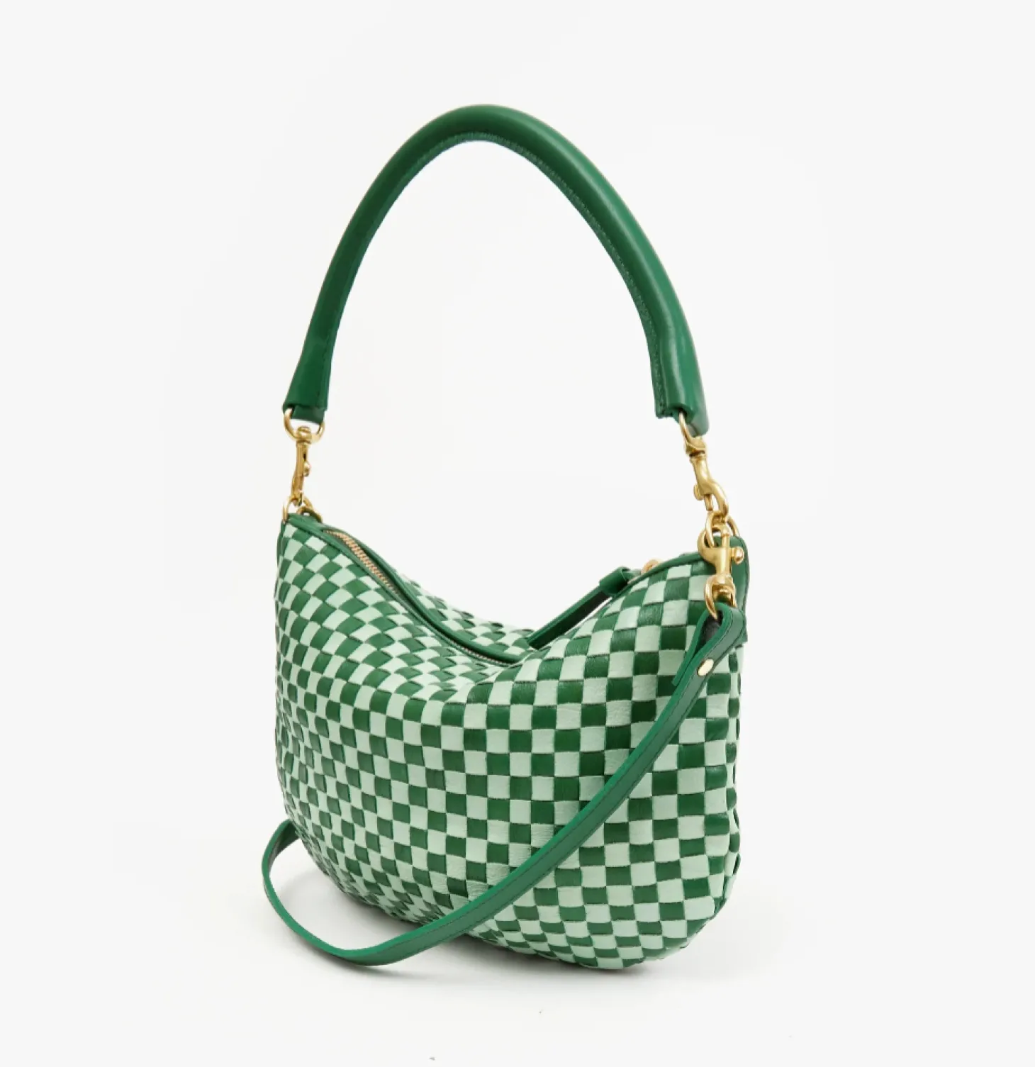Petit Moyen Messenger ~ Woven Checker Fern/Mist