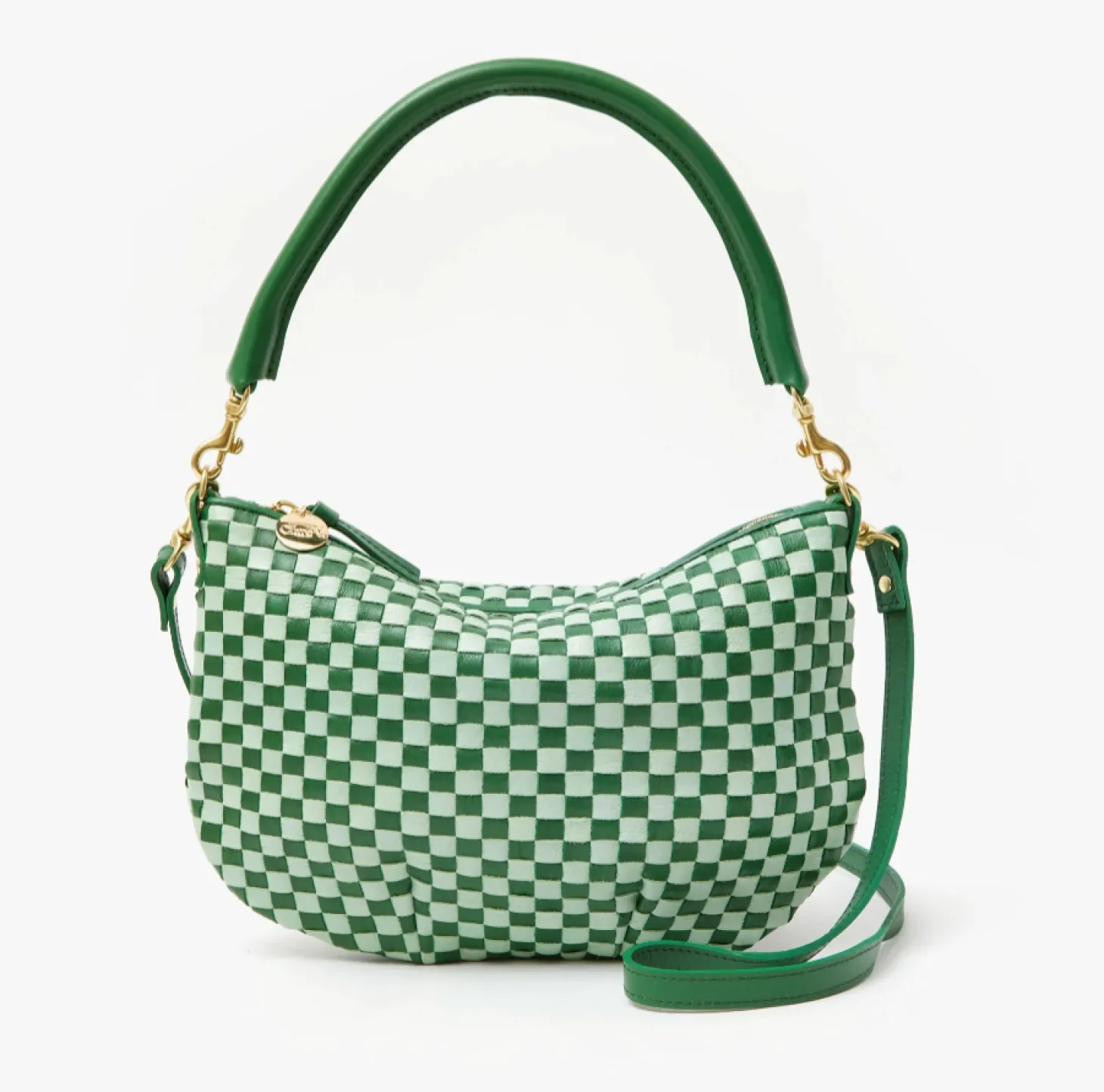 Petit Moyen Messenger ~ Woven Checker Fern/Mist