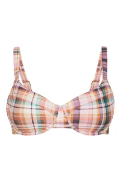 Picnic Check Ruched Strap Balconette Bra