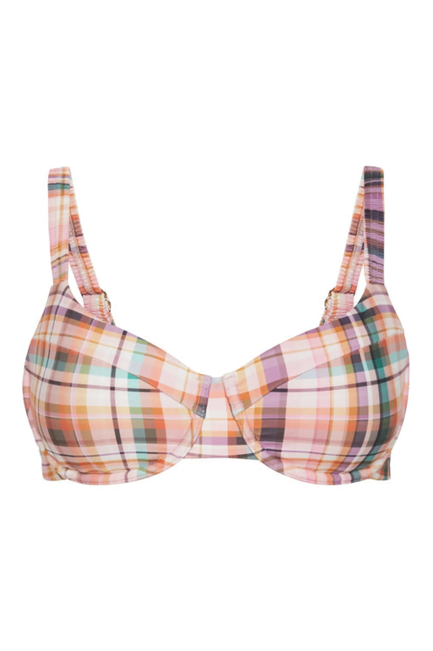 Picnic Check Ruched Strap Balconette Bra