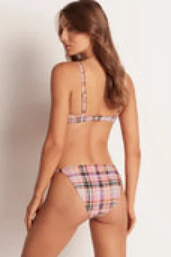 Picnic Check Ruched Strap Balconette Bra