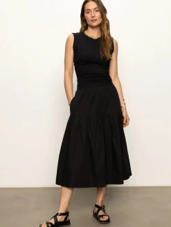 Poplin Prarie Skirt ~ Black