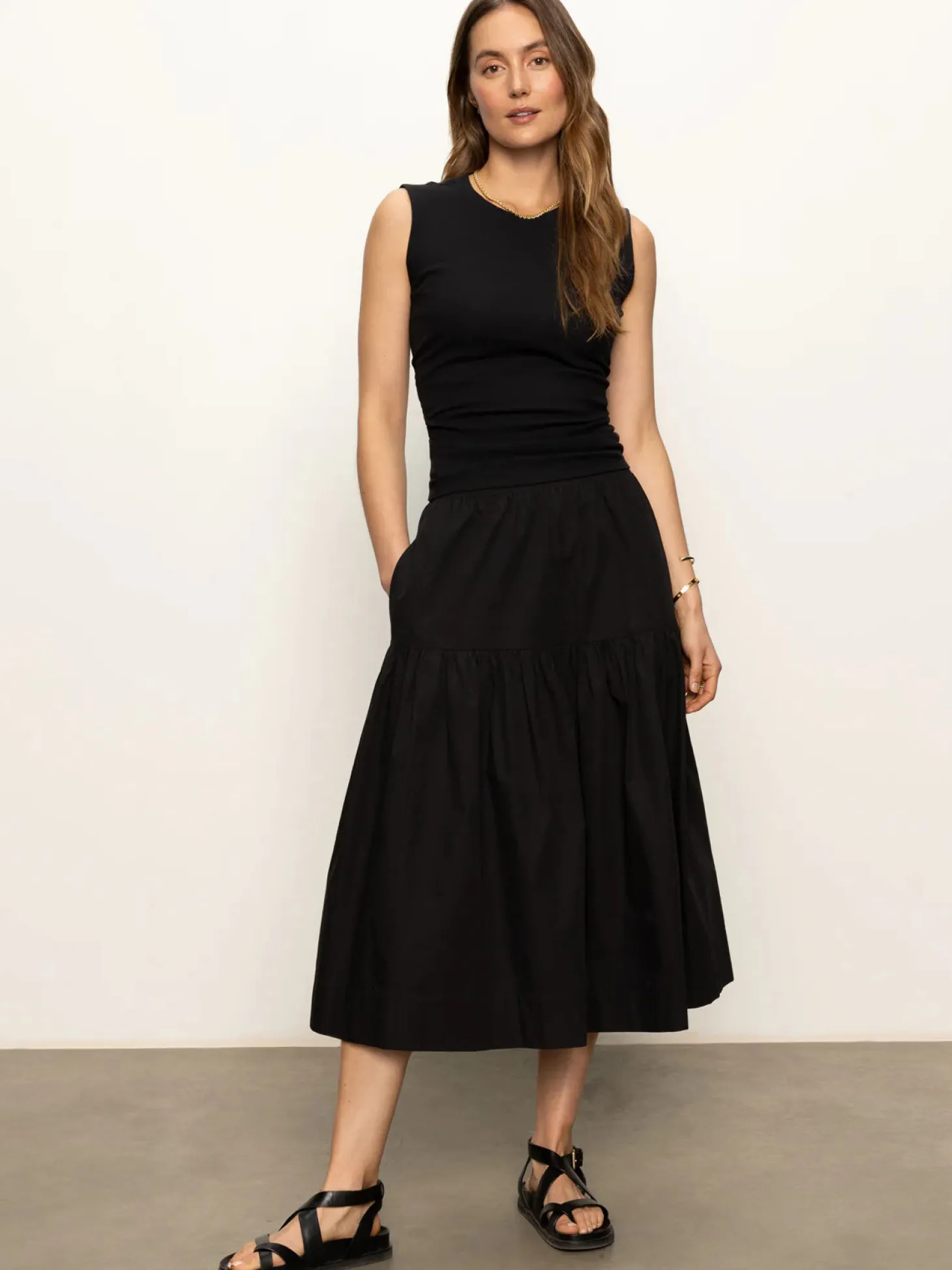 Poplin Prarie Skirt ~ Black