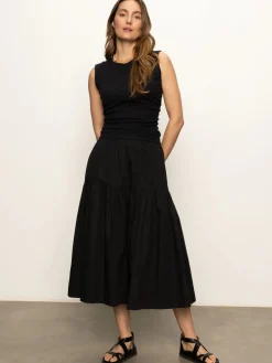 Poplin Prarie Skirt ~ Black