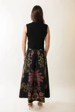 Ravenala Black Midi Skirt
