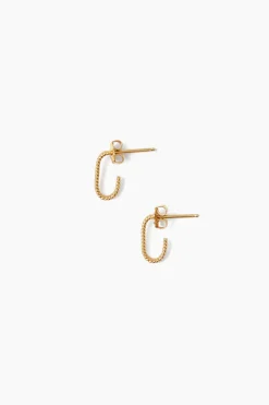 Rhodes Hoop Earring Yellow Gold