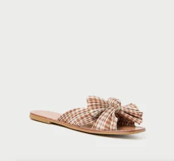 Rima Bow Sandal ~ Brown Gingham