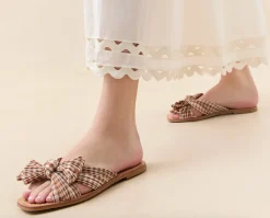 Rima Bow Sandal ~ Brown Gingham