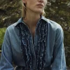 Ruffle Tuxedo Shirt in Alta