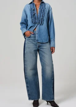 Ruffle Tuxedo Shirt in Alta