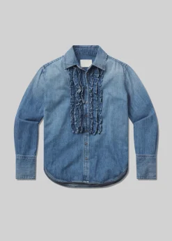 Ruffle Tuxedo Shirt in Alta