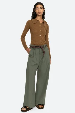 Samaka Pants W/ Belt ~ Thyme