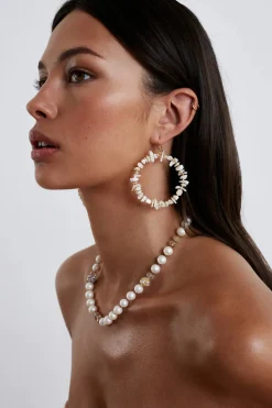 Seychelles Hoops ~ White Mother of Pearl