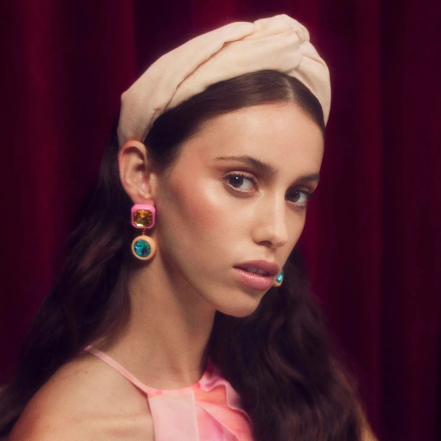 Silk Greta Headband ~ Blush Ombre