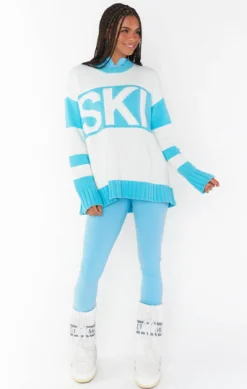 Ski in Sweater ~ Powder Blue