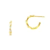 Small Gold Clear Hoop Earrings