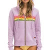5 Stripe Hoodie ~ Mauve / Pink / Green