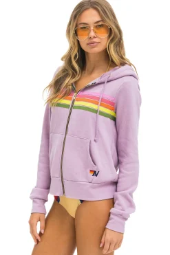 5 Stripe Hoodie ~ Mauve / Pink / Green