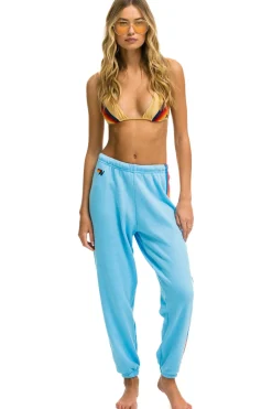 5 Stripe Sweatpants ~ Sky/Neon Rainbow