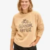 Sweatshirt ~ Sand w/ Embroidered Navy Le Weeekend