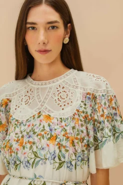 Sweet Bloom Bouquet Mini Dress~ Off White