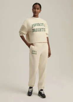 The Cropped Collegiate Sweatshirt ~ Gardenia Emerald