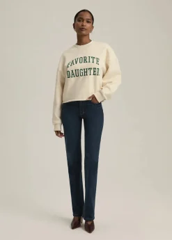 The Cropped Collegiate Sweatshirt ~ Gardenia Emerald