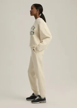 The Cropped Collegiate Sweatshirt ~ Gardenia Emerald