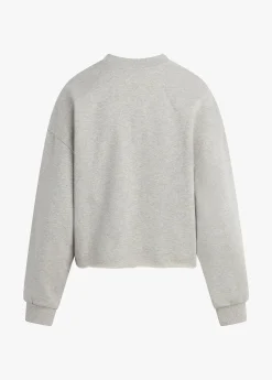 The Cropped Collegiate Sweatshirt ~ Heather Grey Navy