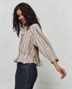 The Honor Top ~ Blue Frontier Stripe