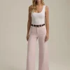 The Mischa Super High Rise Wide Ankle ~ Pale Pink