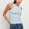 The Racer Tank ~ Chambray Blue Stripe