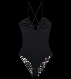 The Reversible Keyhole One Piece ~ Leopard & Black