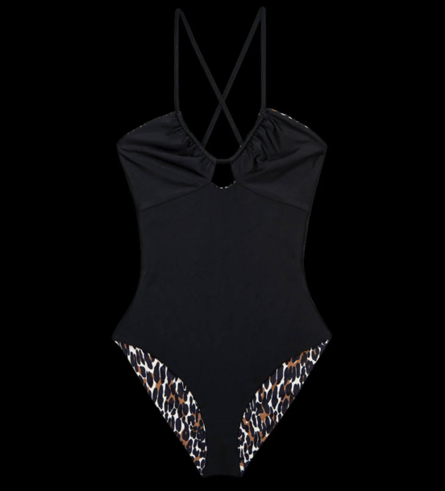 The Reversible Keyhole One Piece ~ Leopard & Black