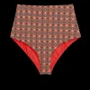 The Reversible Mid Rise Brief ~ Tile Print & Hot Red
