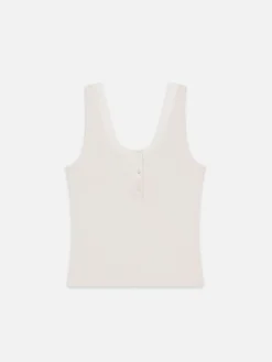 The Satin Trim Tank ~ Alabaster