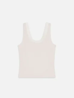 The Satin Trim Tank ~ Alabaster