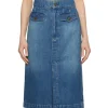 The Vent Front Denim Midi Skirt