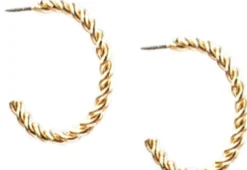 Thin Twisted Hoop ~ Gold